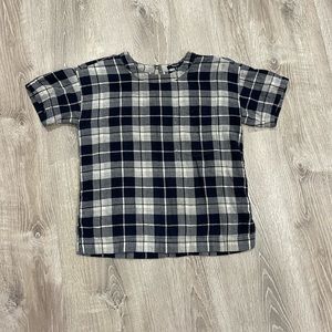 Madewell over size plaid top💙🤍